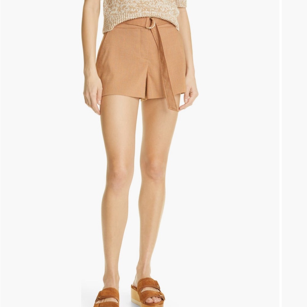 Veronica Beard Borneo Shorts with D-Ring Belt Shorts